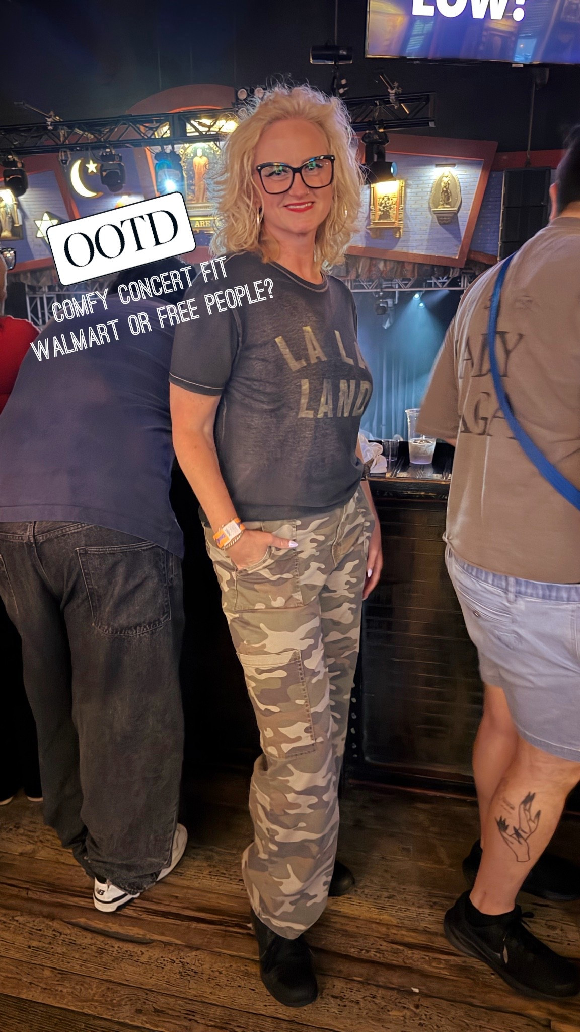 Concert time… Camo pants FTW. Walmart or Free People?
Hint: the top and bottoms cost less than $20 total!
• Top: Goodwill Bins 🤑
• Pants: Walmart - camo print limited sizes left, but they also have a really cute leopard print in stock too… each for $16.98!! And they sell them in tall/long! (33.5” inseam) 💫🤩 Linked in my LTK. True to size chart. 💝

#LTKMidsize #LTKTall #LTKootd