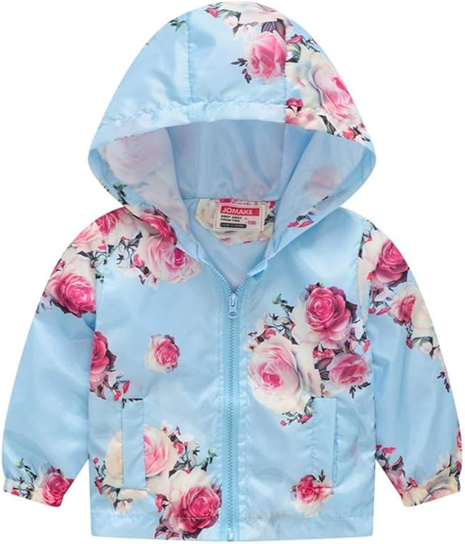 TENMET Toddler Boys Girls Rain Jacket Cartoon Zip Hooded Windproof Raincoat | Amazon (US)