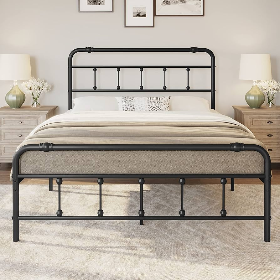 Queen-Bed-Frame with-Headboard and Footboard - Platform Metal Slats Mattress Foundation,No Box Sp... | Amazon (US)