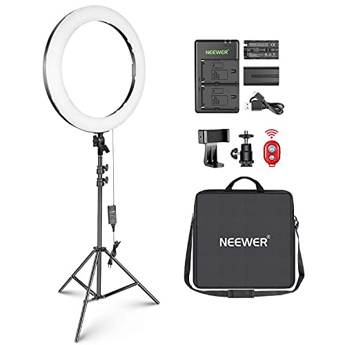 NEEWER 20 inch LED Ring Light Kit with Tripod Stand and Phone Holder Compatible with iPhone, Ring... | Amazon (US)