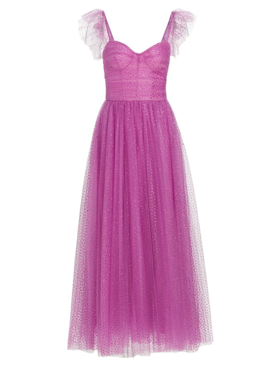 Sleeveless Glitter Tulle Dress | Saks Fifth Avenue