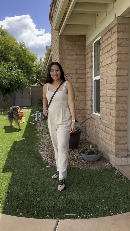 Mom outfit idea - linen jumpsuit, linen outfit, Tory Burch, spring outfit idea, summer outfit idea, date night outfit

Jumpsuit shown is out of stock so linked similar ones.

#LTKstyletip #LTKfamily #LTKSeasonal