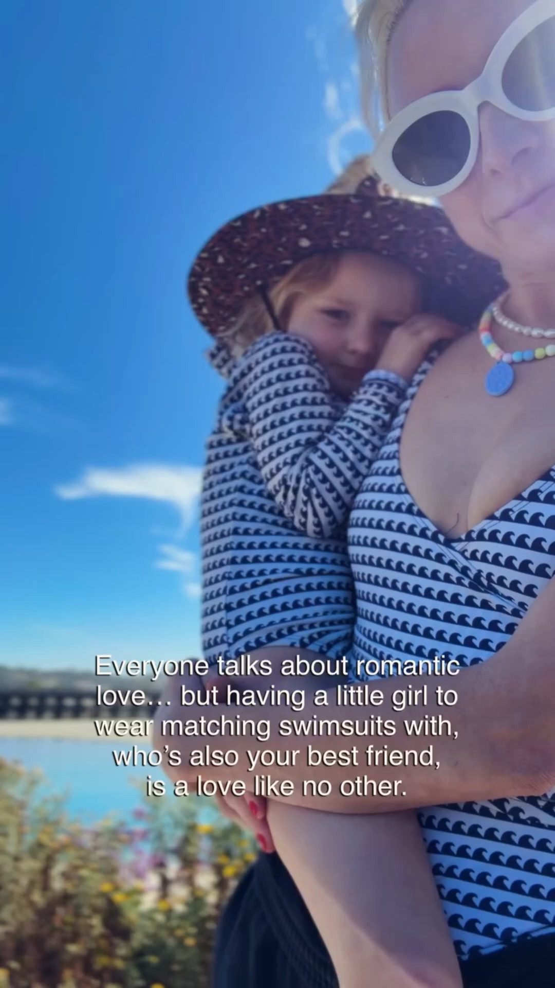 Girl moms know… matching swimsuits, beach days, and your little best friend somehow become the memories you treasure forever. 👙💖✨