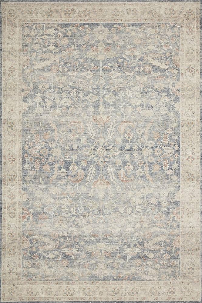 Loloi II Hathaway Collection HTH-02 Denim/Multi, Traditional 7'-6" x 9'-6" Area Rug | Amazon (US)