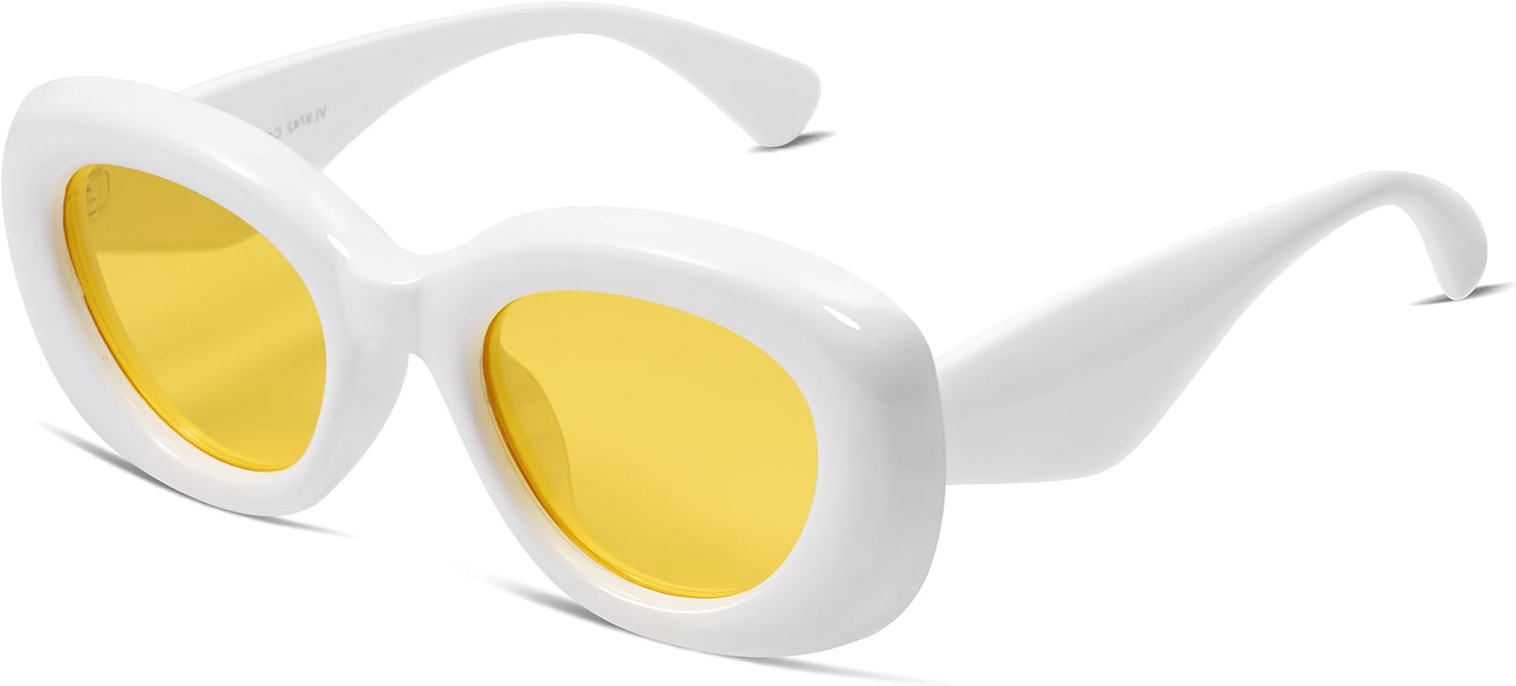 VANLINKER Trendy Thick Round Inflated Sunglasses for Women Men Retro Chunky Oval Polarized Shades... | Amazon (US)