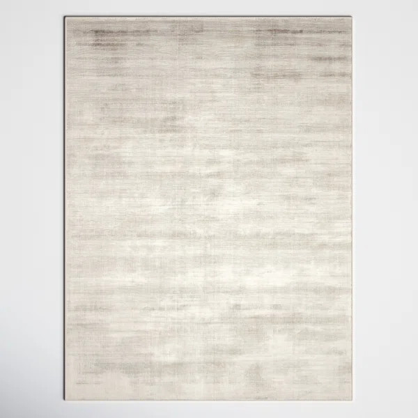 Oath Handmade Hand Loomed Viscose Taupe Rug | Wayfair North America