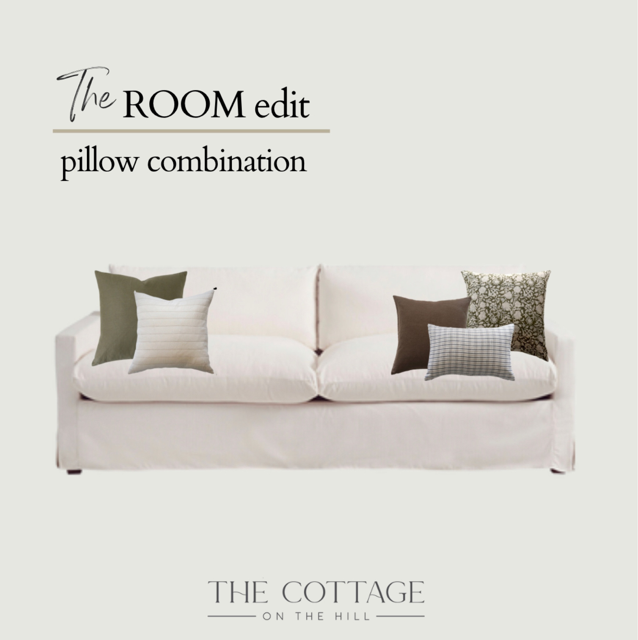 The Room Edit: pillow combination. Collected gathering of pillows to duplicate in your home. Cozy fall tones with browns, creams and greens.

#LTKFind #LTKhome #LTKstyletip