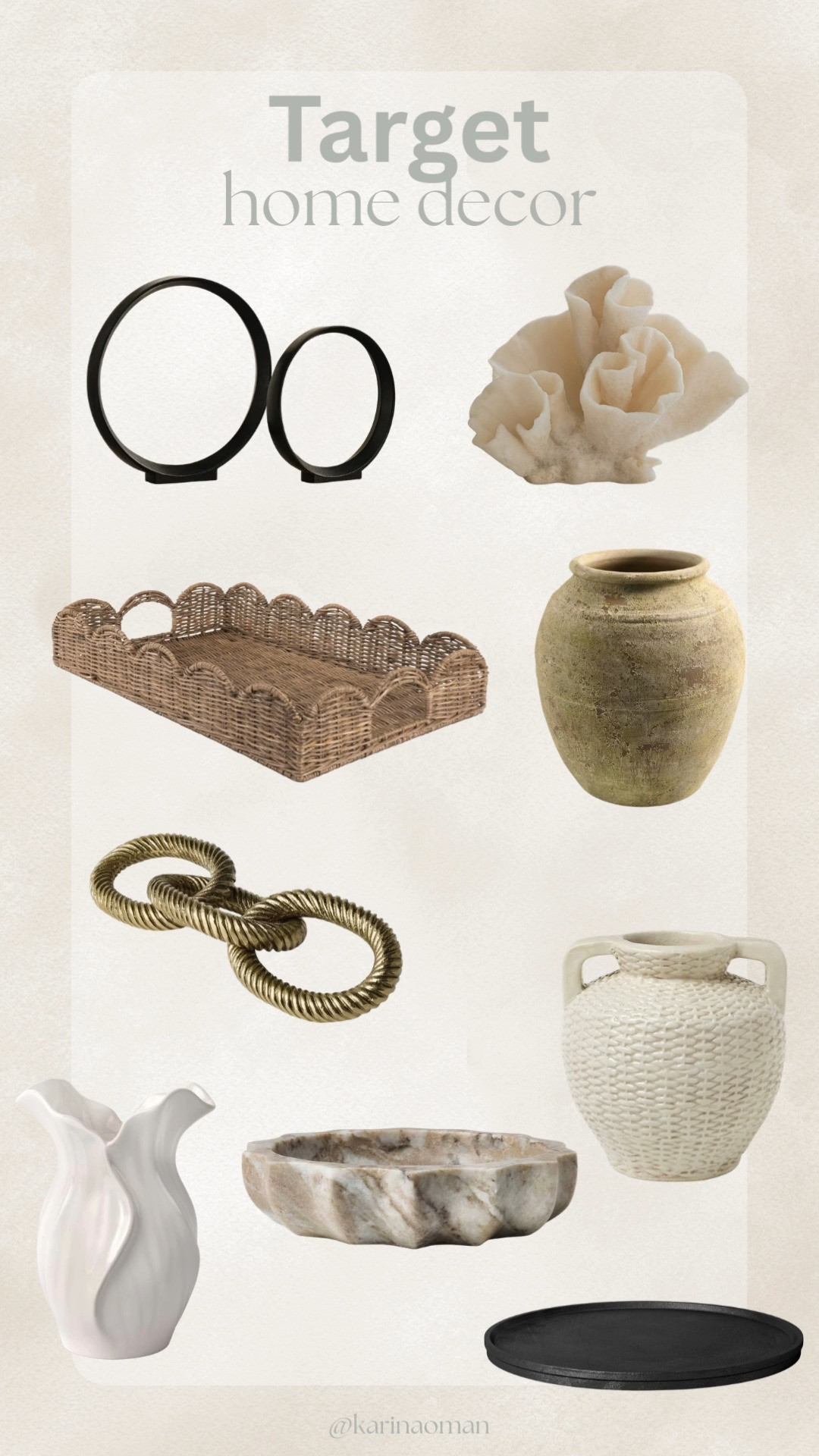 I’m loving all the cute Target home decor pieces I’ve been finding lately! 🤍 Everything I’ve linked here is what I’m currently eyeing for my home.

I’m all about freshening up my space with modern, timeless pieces that feel neutral and classic, perfect for mixing and matching with what you already have. From shelf styling and living room decor to neutral accent pieces and Target home finds, these are the kinds of pieces that make a house feel like home.

If you’re looking for modern neutral home decor, Target decor ideas, or affordable yet timeless decorative pieces, these picks are such a great place to start.

#targethome #targetfinds #neutralhomedecor #modernhomedecor #livingroomdecor #shelfstyling #homeinspo #homedecorfinds #ltkhome 

 #LTKSpringSale #LTKHome #LTKSaleAlert