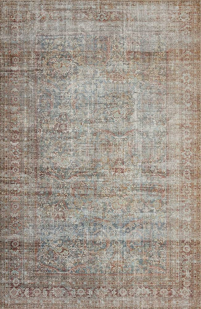 Chris Loves Julia x Loloi Jules JUL-05 Lagoon / Brick Oriental Area Rug 7'-6" x 9'-6" | Amazon (US)