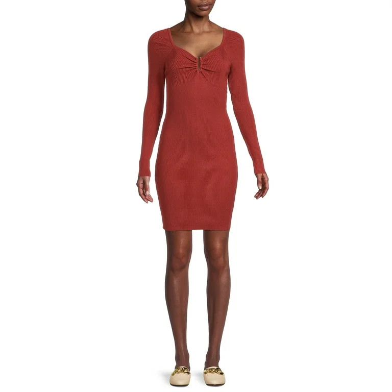Madden NYC Women's and Junior's Sweater Dress with Long Sleeves - Walmart.com | Walmart (US)