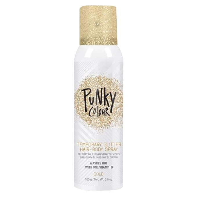 Punky Temporary Hair and Body Glitter Spray, Gold - Glitters Hairspray, Adds Shimmery Glow, Hair ... | Amazon (US)