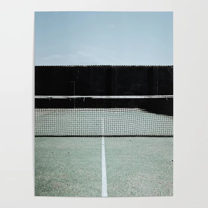Empty tennis court dark moody photo print | Tavel photography| Netherlands | Fine Art photo print... | Society6