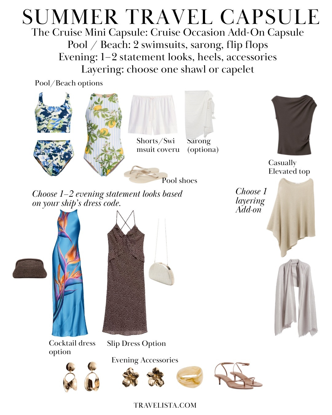 Cruise Mini Capsule ☀️⚓️
The activity-specific pieces that complete my Europe cruise capsule. Swimwear, flip flops, a packable tote, lightweight layers, workout clothes, and optional formal night pieces, everything you need for pool days, sea days, and evenings without overpacking.

#LTKOver40 #LTKTravel