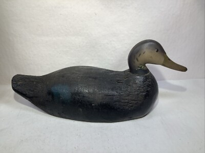 Vintage Hand Carved Solid Wood Duck Mallard Decoy 13 In | eBay US