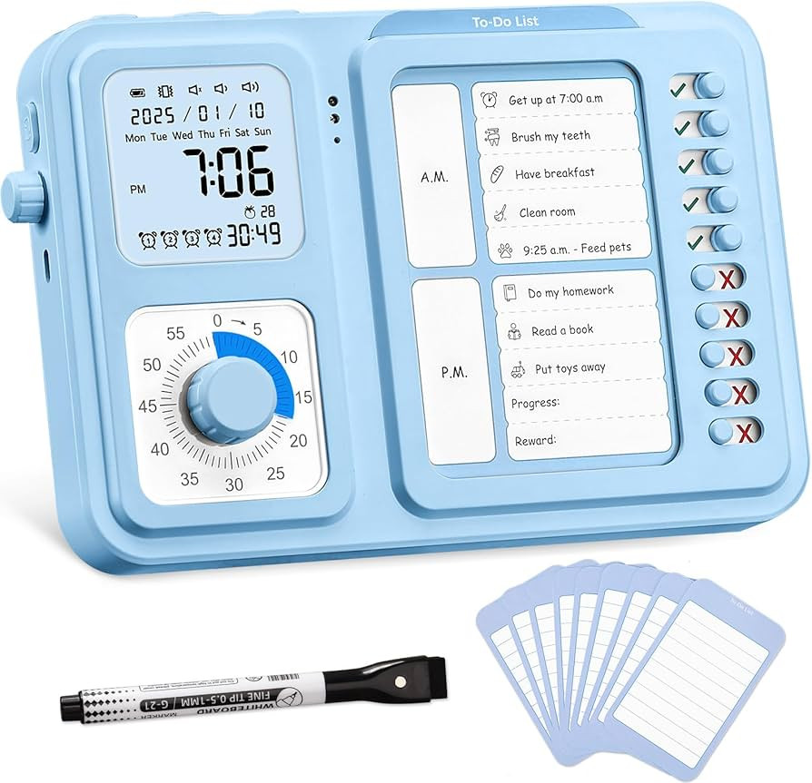 3-in-1 Visual Timer & ADHD Tool for Kids|Adults, Task Timer with Chore Chart Board, Visual Schedu... | Amazon (US)