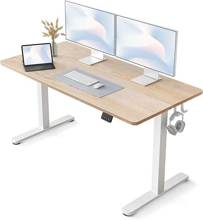 FEZIBO Electric Standing Desk, 55" x 24" Adjustable Height Sit and Stand Desk for Home Office, Er... | Amazon (US)