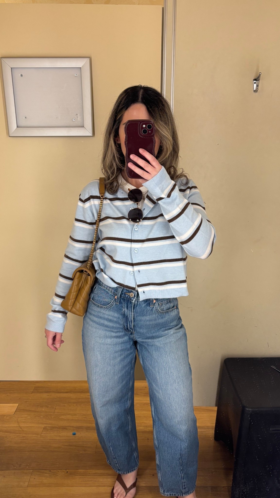 Cardigan Marshalls, Jeans 2 regular, sandals old navy, bag Saint Laurent loulou bag, sunnies madewell. 

#styletip #affordablefinds #momstyle #marshallsfinds #barreljeans #springstyle #oldnavy #outfitideas #stripedcardigan #madewell #saintlaurent 

#LTKU #LTKmomlife #LTKSpringSale