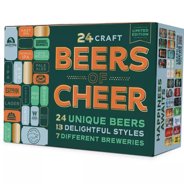 24 Craft Beers of Cheer Advent Calendar Beer Box - 24pk/12 fl oz Cans | Target