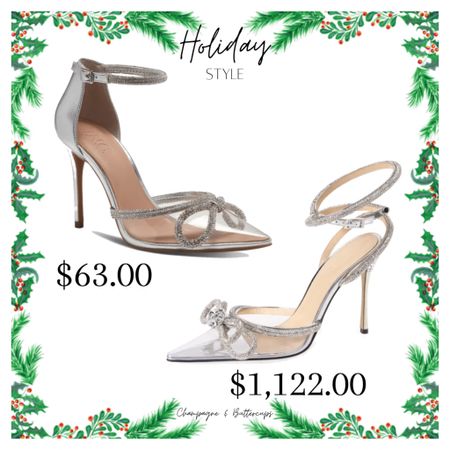 ✨Save vs Splurge! The save version of this heel sold out fast last year! 

#savevssplurge #clearheels #holidayheels #partyheels #machandmach #machandmachdupes #desigerdupes #nye

#LTKshoecrush #LTKHoliday #LTKSeasonal