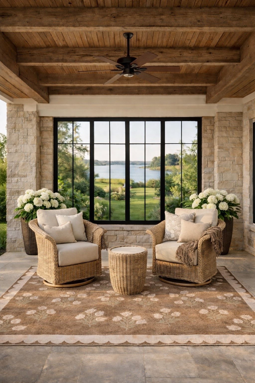 Neutral Porch Seating Finds from Amazon ☀️🪴

Follow @farmtotablecreations on Instagram for more home finds and styling ideas 🤍

This cozy porch setup is one of those looks that instantly elevates your outdoor space without overcomplicating it. The swivel chairs are comfortable and versatile, paired with a simple woven table that keeps everything feeling light and balanced. I love how the patterned rug anchors the space, while the pillows and draped throw add that soft, layered look that makes it feel finished. And those hydrangeas… such an easy way to bring in a fresh, welcoming touch.

Everything here gives that high-end, collected look—but it’s all from Amazon 👏🏼

#amazonhome #porchdecor #outdoorfurniture #outdoorchairs #arearug #throwpillows #homedecor #patioideas #amazonfinds #neutraldecor

#LTKSeasonal #LTKSaleAlert #LTKHome