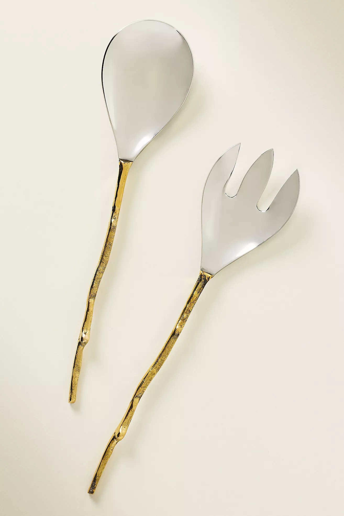 Shelton Metal Olive Branch Serving Spoon Set | Anthropologie (US)