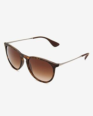 Ray-Ban Brown Gradient Erika Round Sunglasses Women's Brown | Express