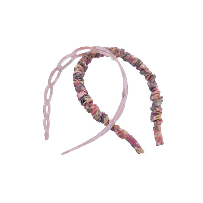 TIme and Tru Women's Acrylic and Ruched Headband Set, 2 Pack, Pink | Walmart (US)