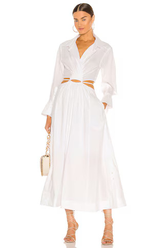 Alex Pleated Cut Out Dress in White | Revolve Clothing (Global)