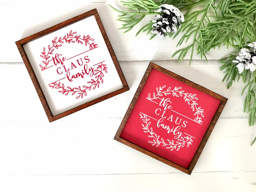 Custom Family Name Wood Framed Miniature Sign | Farmhouse Type | Tiered Tray Décor | Handmade in... | Etsy (US)