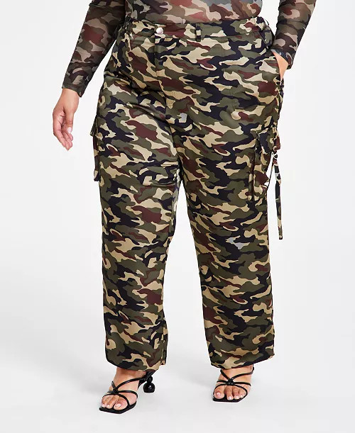 Nina Parker Trendy Plus Size Straight-Leg Cargo Pants - Macy's | Macy's