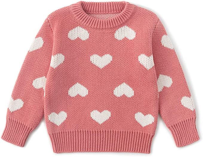 Simplee kids Baby Pullover Sweater Heart Knit Sweater Coat for Autumn Fall and Winter 3M-3T | Amazon (US)