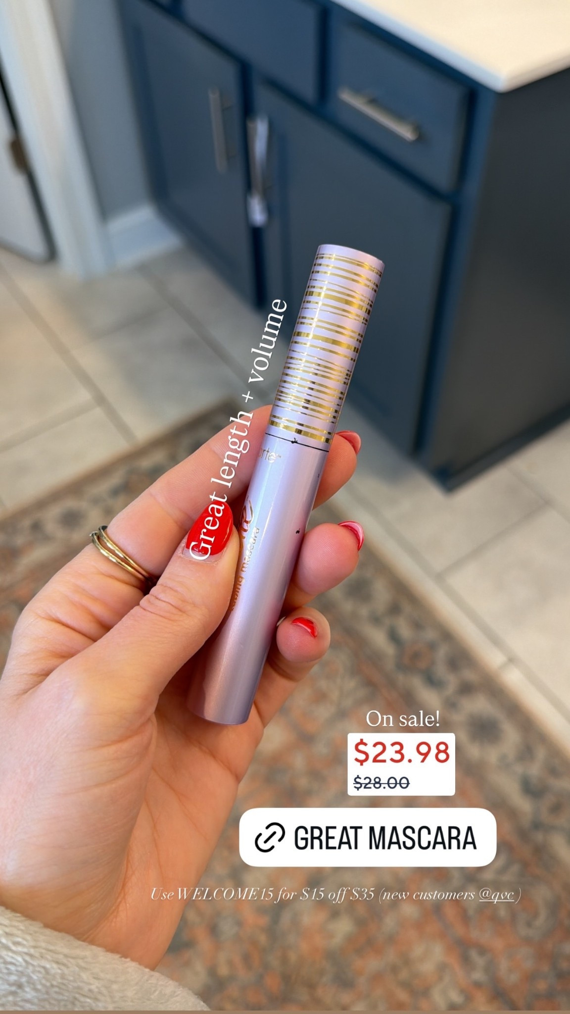 Great length + volume
 On sale! Use WELCOME15 for $15 off $35 (new customers @qvc )