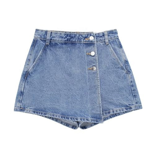 Denim Skort for Women Casual Jean Skirt Country Concert Outfits Buttom Cargo Wrap Skirt with Pockets 2024 (Blue2,S,Small) | Amazon (US)