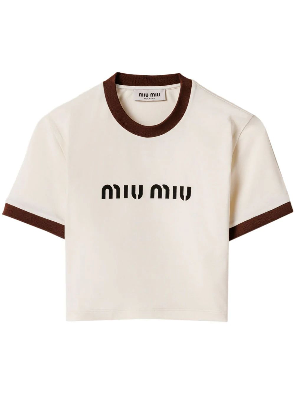 Miu Miu Print Jersey T-shirt - Farfetch | Farfetch Global