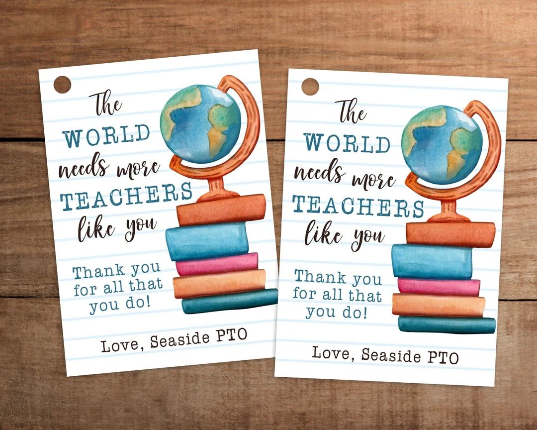 Editable Thank You Gift Tag Printable for Teacher Appreciation the World Needs More Teachers Like... | Etsy (US)