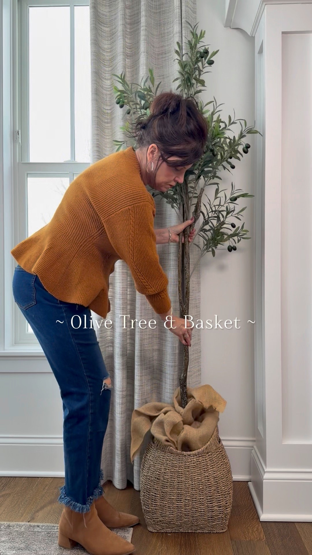 Add a fun basket and an olive tree to elevate a corner. I have mine in my dining room. Seasonal, home decor, rugs, trees, baskets, curtains

#LTKSeasonal#LTKHome#LTKSaleAlert