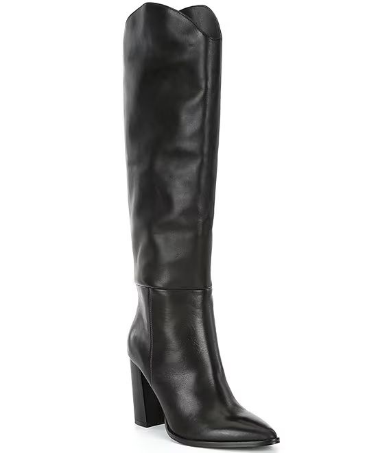 Bixby Leather Western Inspired Block Heel Tall Boots | Dillard's
