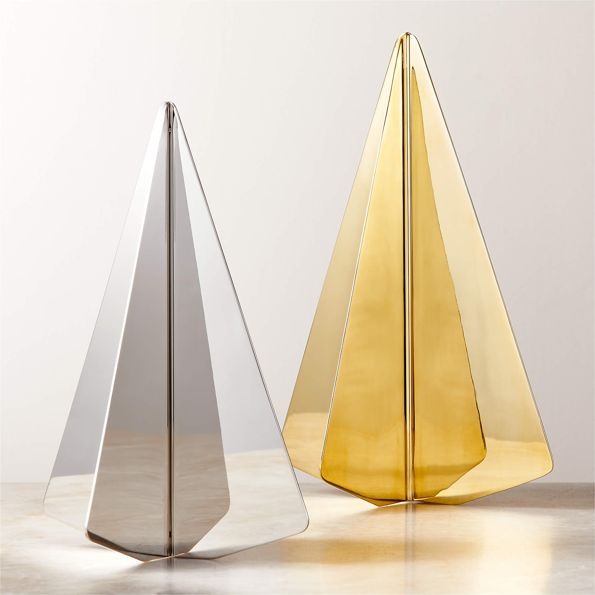 Zale Stainless Steel Christmas Tree Figure 10'' | CB2 | CB2