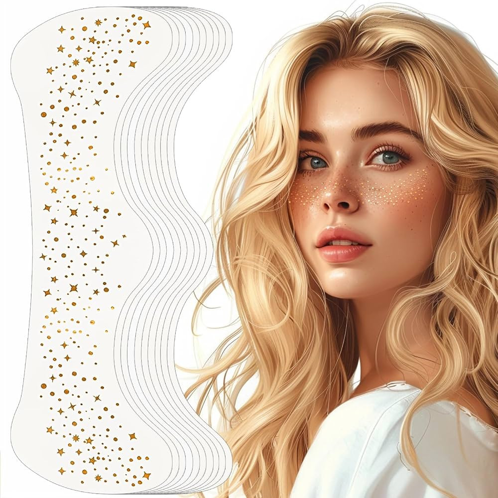 Glitter Freckles Face Tattoo,10pcs Gold Sparkle Freckles | Amazon (US)