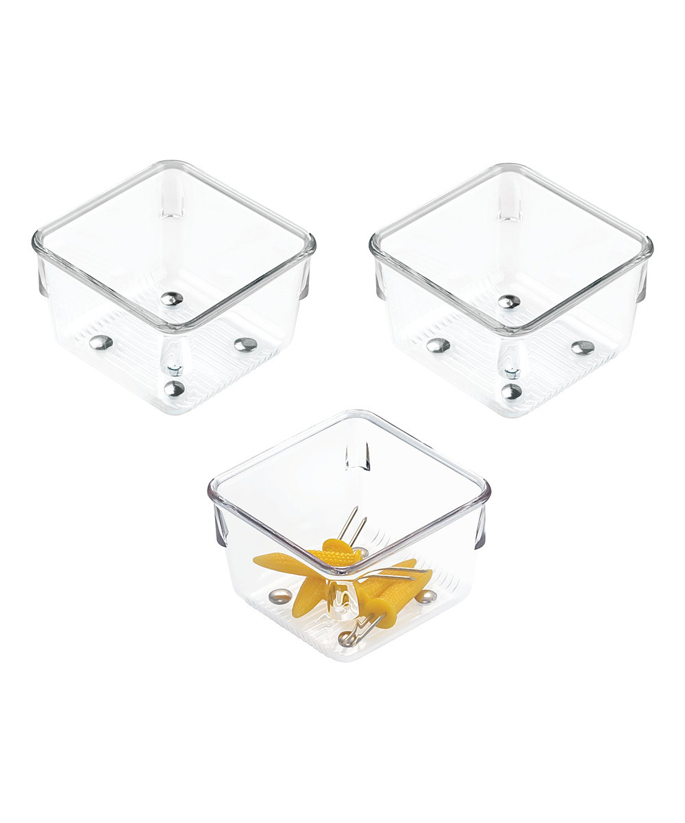iDesign Drawer Organizers - Clear Square Linus Drawer Organizer - Set of Three | Zulily