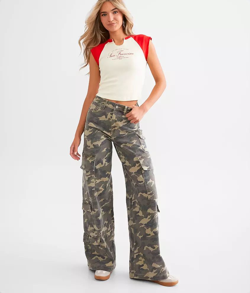 Nori Camo Wide Leg Cargo Stretch Pant | Buckle