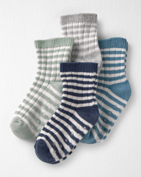 Toddler 4-Pack Slip Resistant Socks Made with Organic Cotton  - Little Planet | Carter's | Carter's Inc