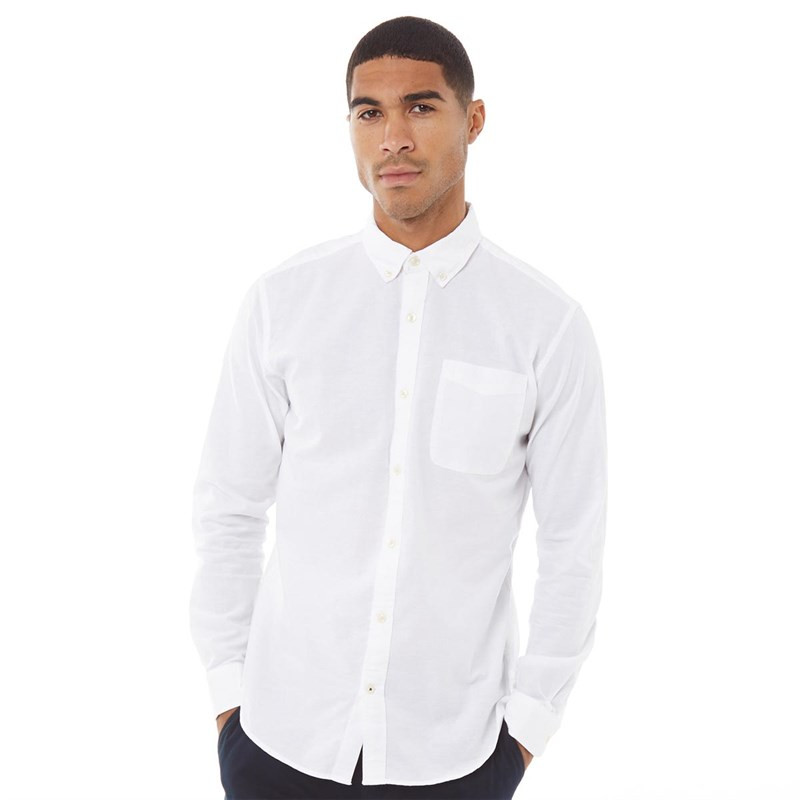 JACK AND JONES Mens Long Sleeve Oxford Shirt White | M and M Direct (UK)