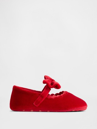 Baby Velvet Bow Mary Jane Flats | Gap (US)