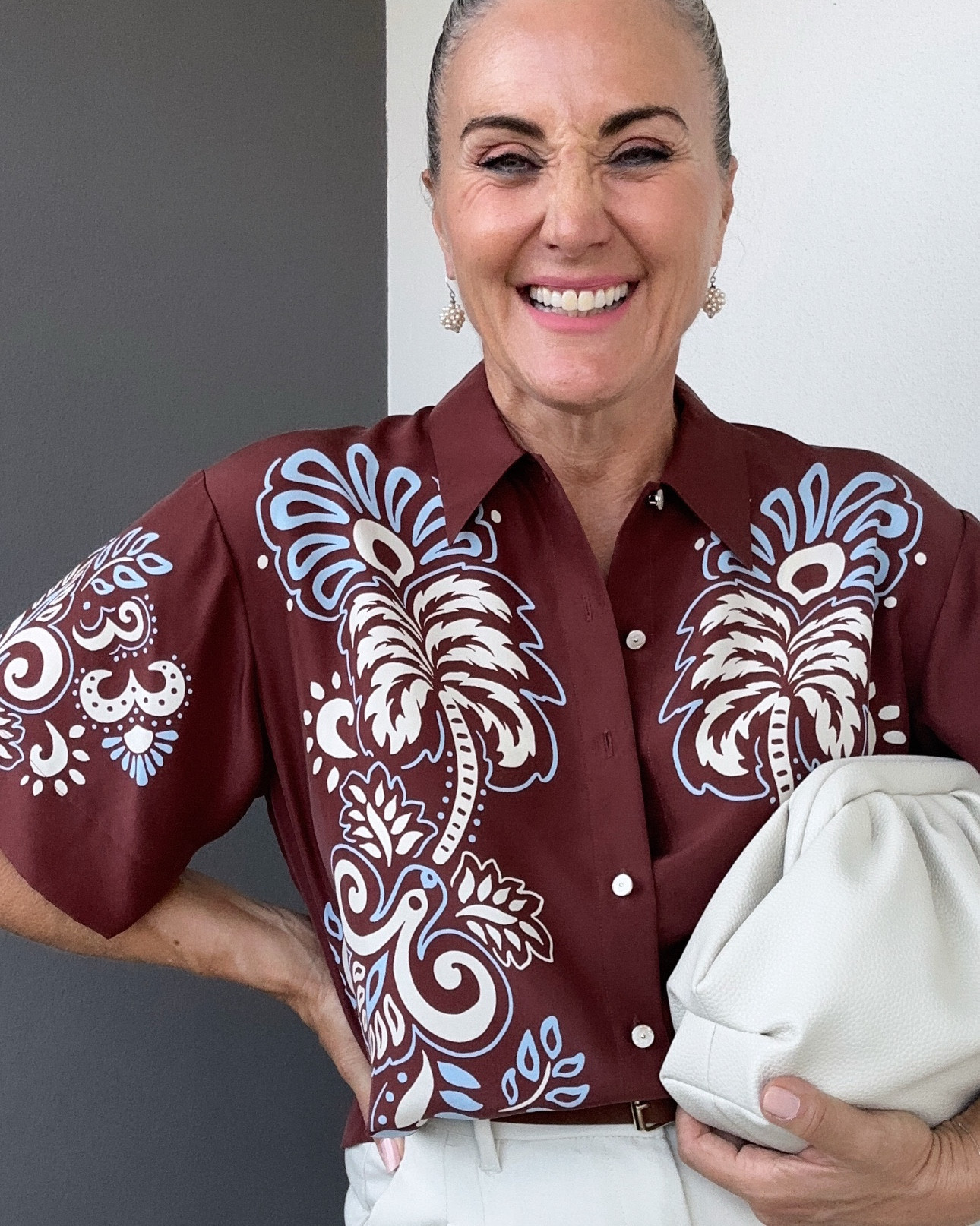 Autumn outfit with high waisted pants & patterned shirt.
Wearing size M pants.
Size 10 shirt.

#LTKover50style #LTKaustralia #LTKautumn