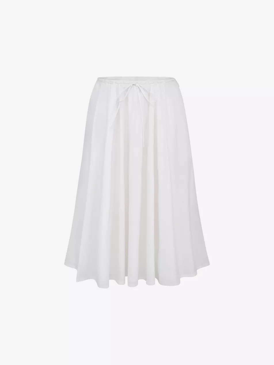 Cora self-tie stretch-woven midi skirt | Selfridges