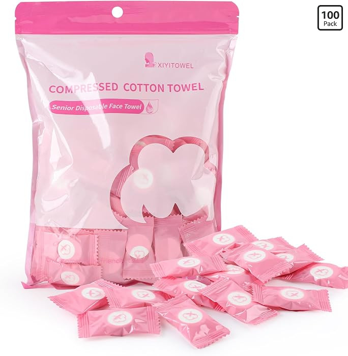 100Pcs Disposable Compressed Towels Tablets, Portable Cotton Face Cloths | Amazon (US)
