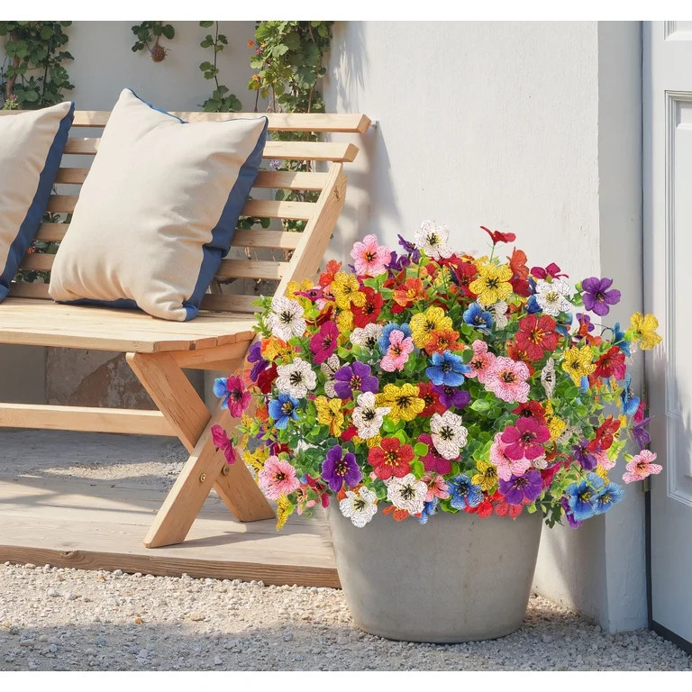 Scidweet Artificial Flowers Outdoors, 16 Bundles Faux Fake Flowers Plant for Home Porch Garden Wi... | Walmart (US)