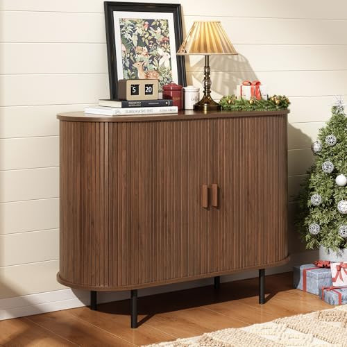 ONBRILL 40" Sideboard Buffet Cabinet with Storage, Storage Cabinet with Sliding Door & Adjustable Shelf, Modern Accent Coffee Bar Console Table for Kitchen, Entryway, Walnut | Amazon (US)