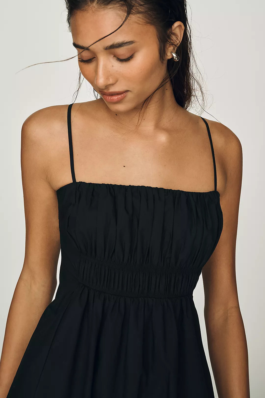 Maeve 100% Cotton Ruched Midi Dress | Anthropologie (US)